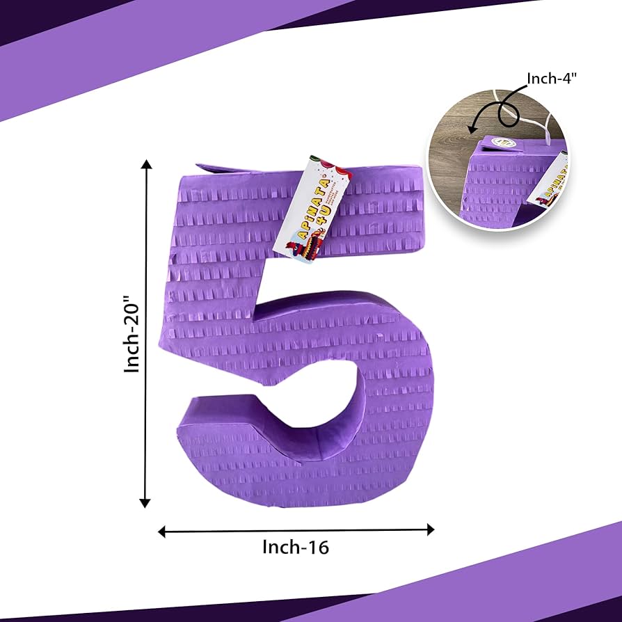 Amazon.com: APINATA4U Number Five Themed Purple Pinata